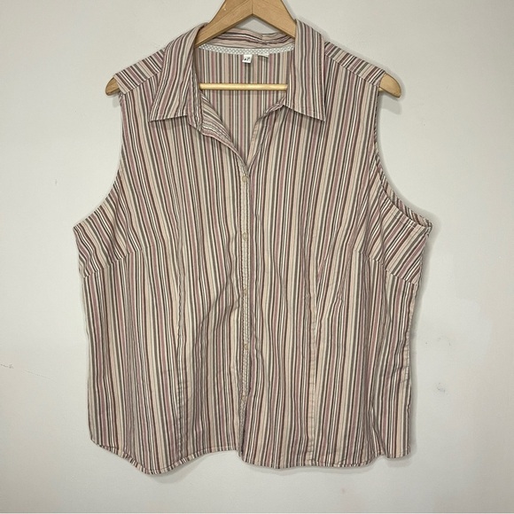 ST. JOHN’S BAY Sleeveless Cotton Button Down, 2X - Picture 1 of 6